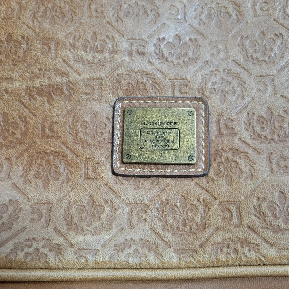 Liz Claiborne Faux Leather Monogram Shoulder Bag